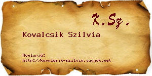 Kovalcsik Szilvia névjegykártya
