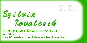 szilvia kovalcsik business card